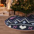 thumbnail image 5 of Daiia Pixel Heart Winter Drawing Merry Christmas Tree Skirt , Xmas Large Lace-up Tree Skirt, Santa Snowflakes Rustic Home Decorations New Year Party Farmhouse Decor-48", 5 of 6