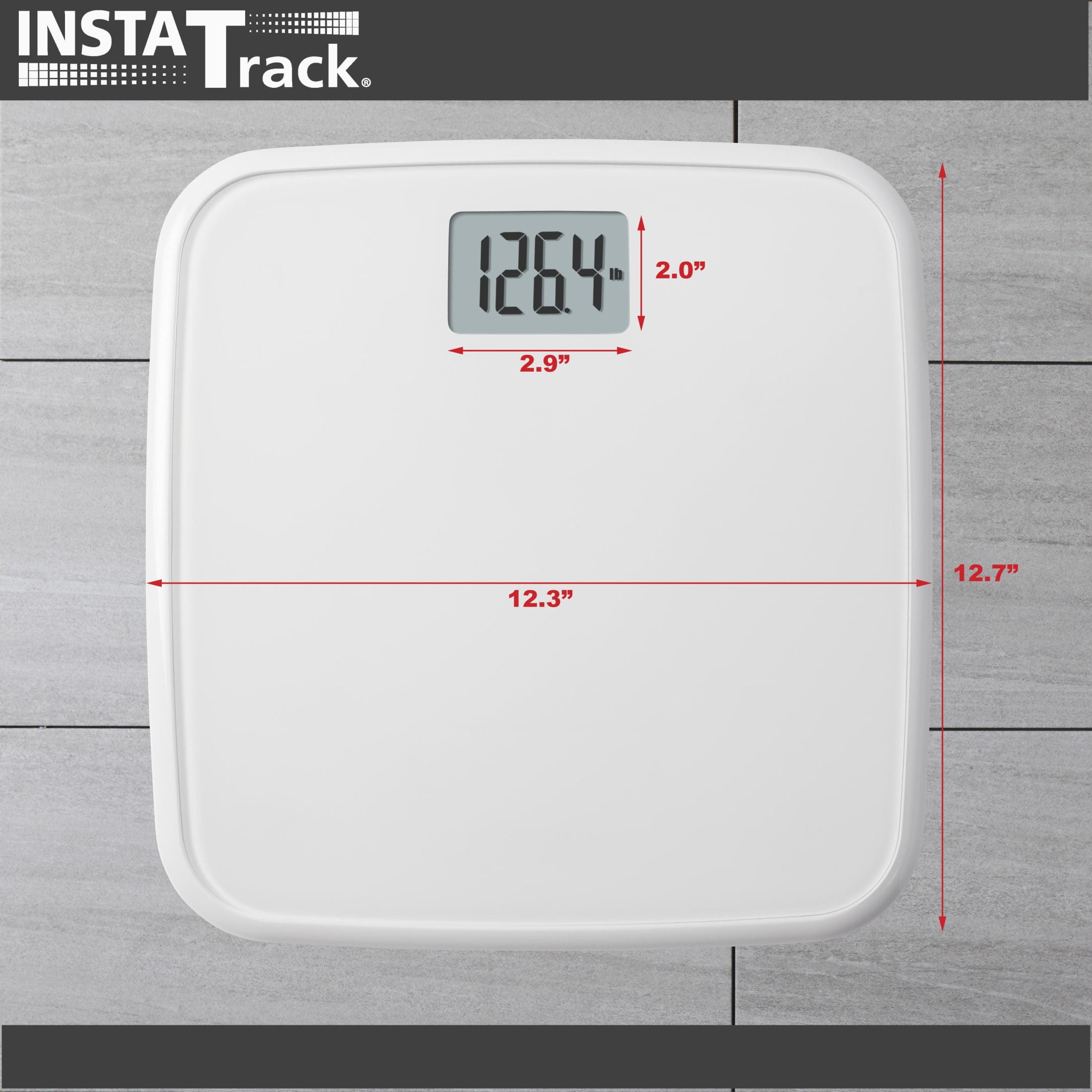 Instatrack Digital Glass Scale Super Thin, White