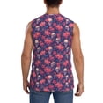 thumbnail image 4 of Lsque red Skull flower Print Men's Cotton Blend Sleeveless Muscle Shirts (S-3XL)- Moisture Wicking, Odor Protection, UPF 30+,Small, 4 of 8