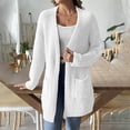 thumbnail image 6 of VISALY Long Cardigans Chunky Knit Cardigan Cardigan Sweaters for Women with Pocket Trendy Casual Long Sleeve Tops Open Front Fall Winter Coats Cardigan with Pockets Soft Cardigans White L, 6 of 7