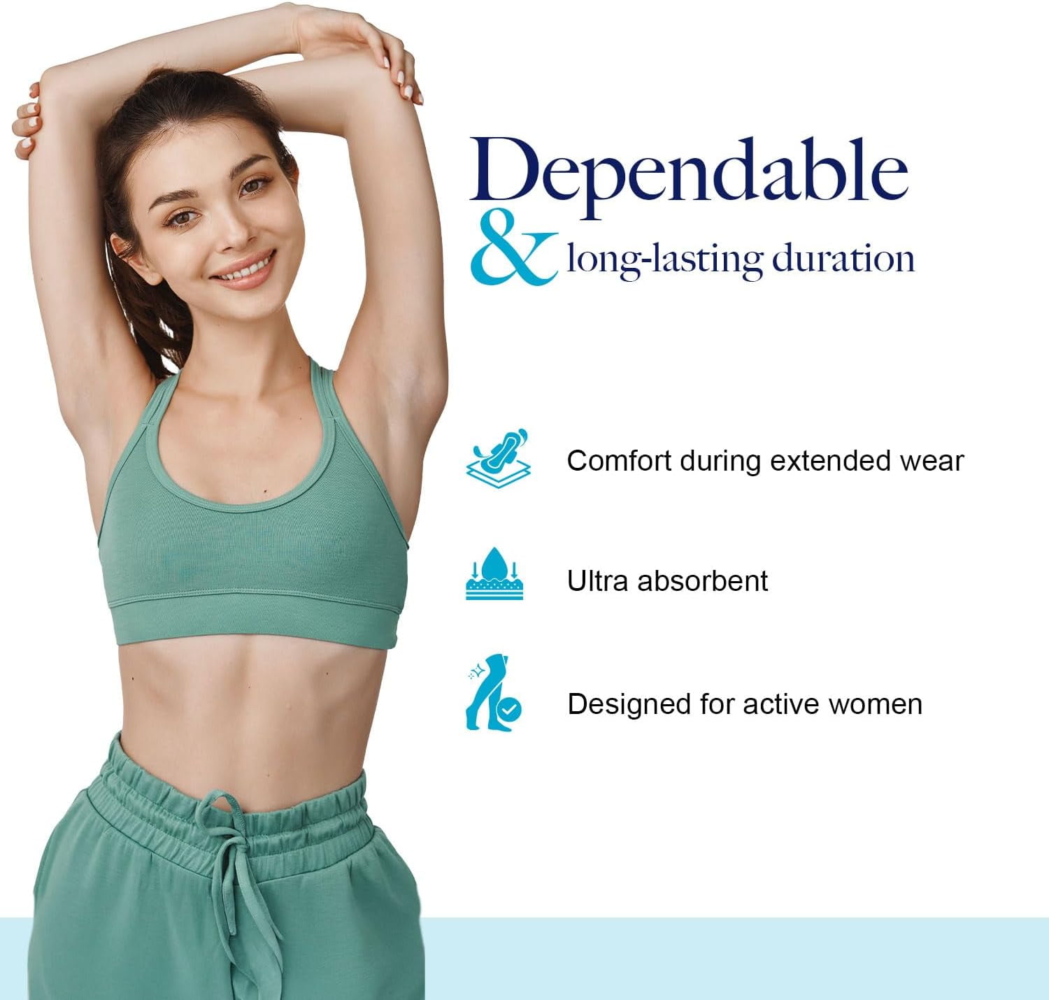 Dynarex Super Maxi Pads without Wings, Sanitary Feminine Pads, Unscented, High Absorbency, 250 Count