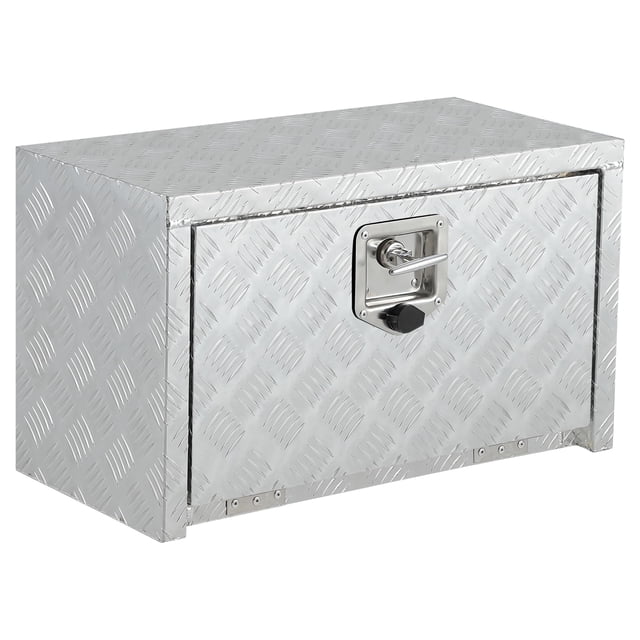 QinaQin Heavy Duty Waterproof Aluminum Underbody Tool Box with T-Handle Single Lock, Rust-Proof Storage Chest for Pickup, Trailer and RV