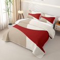 thumbnail image 3 of Homewish Minimalism Beige Red Quilt Full,Classic Abstract Geometric Full Bedspread Sets,3-Piece, 3 of 7