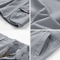 thumbnail image 5 of Homeyce Mens Cargo Shorts Elastic Waistband Drawstring Short Military Outdoor Breathable Hiking Fishing Big and Tall Camo Cargo Pants Multi-Pocket Quick Dry Bermuda Shorts,Gray 2XL, 5 of 5