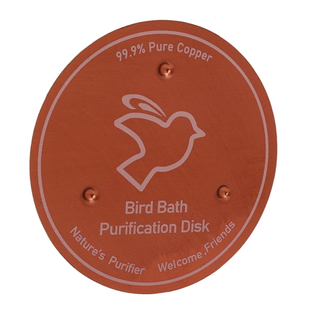 Disco De Cobre Para De Pájaros, Disco De Cobre 99,9% Puro Con Soporte De Punto Triple Para Bebederos Y Cuencos Para Pájaros Al Aire Libre