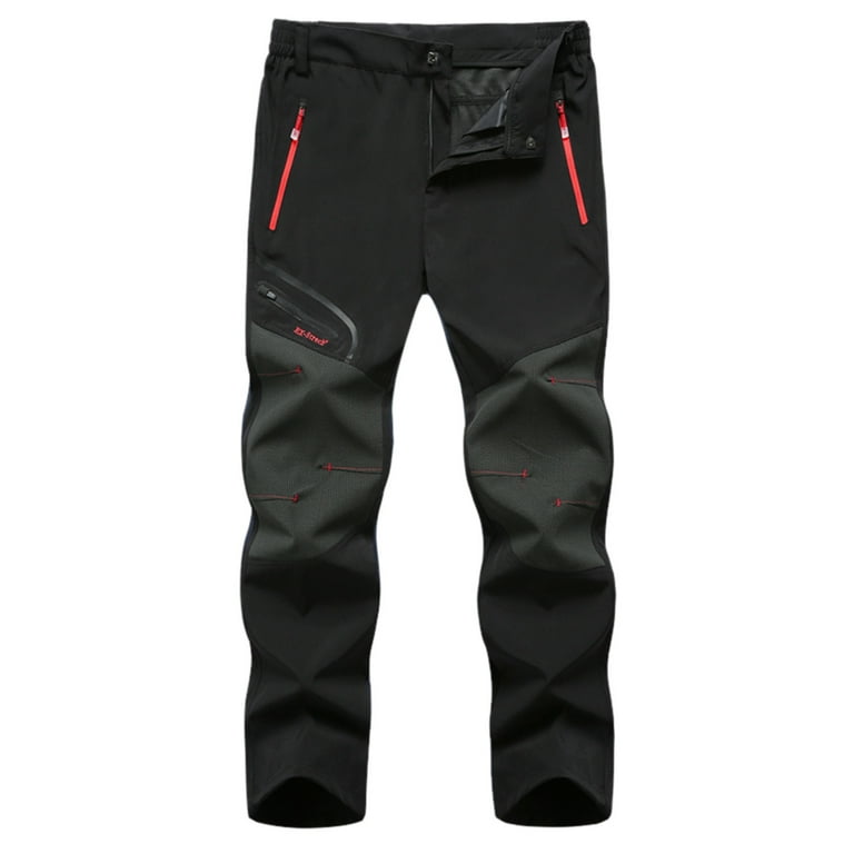 B91xZ Hiking Pants for Men Camping Windproof Hiking Outdoor Trousers Men  Pants Warm Men's pants Black,Size XL