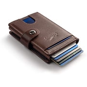 Claasico Men Slim Bifold Wallet & Credit Card Case | Compact Card Holder w/Pop Up Button & ID Slot