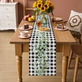 thumbnail image 2 of Green Eucalyptus Leaves Table Runner - 48 Inch Long Black White Plaid Farmhouse Watercolor Cotton and Linen Blended Dress Scarves Farmhouse Table Runner for Kitchen Dining, Coffee Table, 13" x 48", 2 of 8