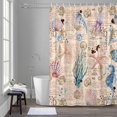 thumbnail image 5 of Summer Vintage Bathroom Shower Curtain, Starfish Seahorse Seashell Seaweed Waterproof Washable Soft Bath Curtain for Bathtub Decor with 12 Hooks&Grommet, 36x78 Inch, 5 of 9