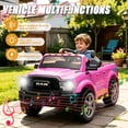 thumbnail image 4 of COCLUB RAM 2500 12V Electric Car for Kids, Ride on Toys W/Remote Control, Truck Bed Storage, Bluetooth, Music, Gift Pickup For Kids Aged 3-5, Pink, 4 of 8