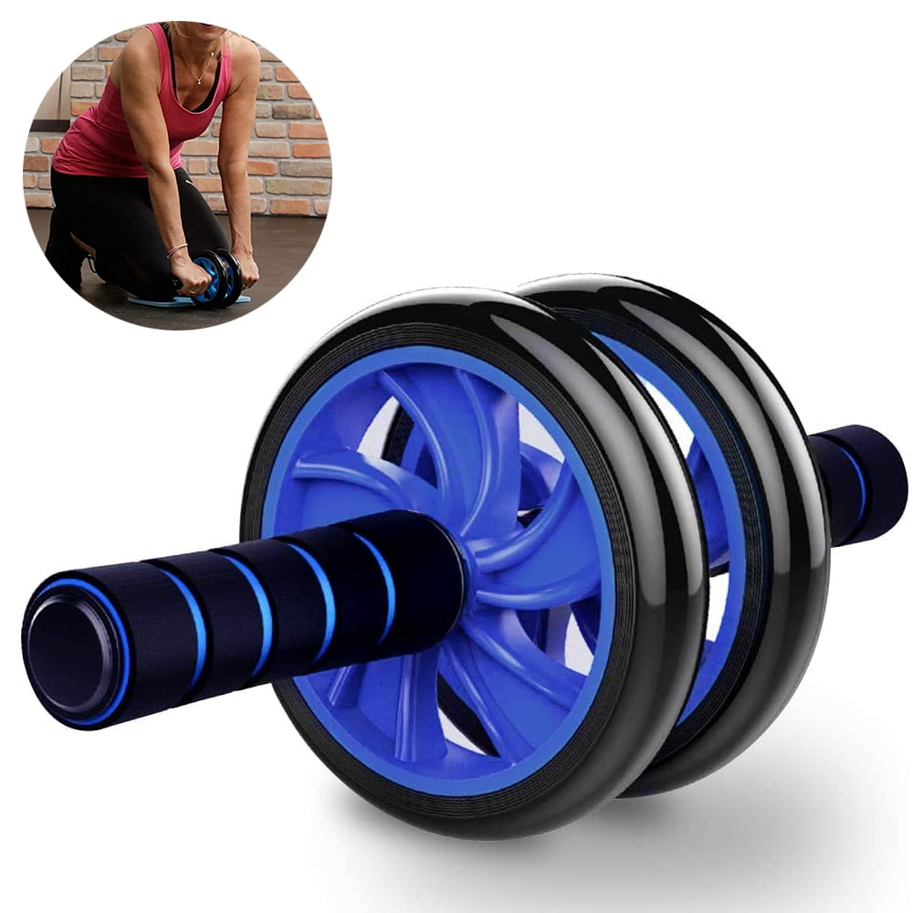 Roller with resistance band non-slip handle roller for perfect abdominal core fitness exercise free kneeling pad