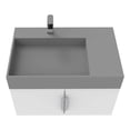 thumbnail image 2 of Amazon 30" White Wood Floating Vanity with Gray Top and Brushed Nickel Trim, 2 of 10