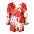 thumbnail image 4 of CAUYDY Womens Fall Shirts Halloween V Neck 3/4 Length Sleeve Pumpkin T-Shirts Thanksgiving Graphic Tee Tops(,XL), 4 of 5