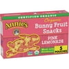 Annie's Organic Bunny Fruit Snacks, Pink Lemonade, 5 Pouches, 0.8 oz Each, 0.8 OZ