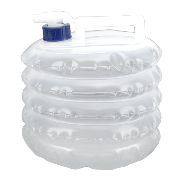 Contenedor de agua plegable con grifo, jarra portátil para almacenar agua, para acampar al aire libre, senderismo y escalada, 5 l