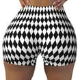 thumbnail image 2 of Picia Black And White Diamonds Printed Workout Shorts for Women Seamless Scrunch Butt Lifting High Waisted Yoga Gym Booty Running Moisture-wicking Short Pants-XX-Large, 2 of 9