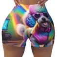 thumbnail image 2 of Daiia Rainbow Poodle Urban Street Pattern Women's Workout Shorts Biker Shorts - High Waisted Workout Spandex Tummy Control Gym Running Yoga Shorts-Medium, 2 of 8