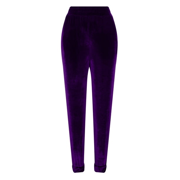 Women Cozy Velvet Trouser Joggers Velour Sweatpants Winter Casual