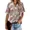 Khaki Coral, variant on ONLYSHE Button Up Shirts for Women Casual Short Sleeve Floral Printed Lapel Neck Blouse Work Office Tee Tops