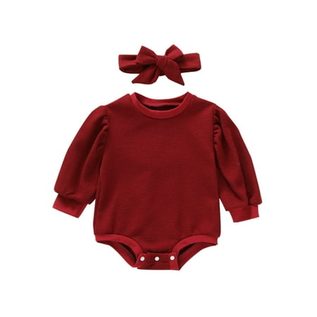 

LisenraIn Christmas Infant Newborn Baby Girls Rompers Santa Baby Long Sleeve Jumpsuit