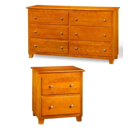 Home Square 2 Piece 6 Drawer Dresser And 2 Drawer Nightstand Set