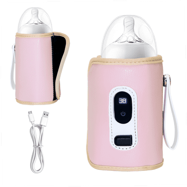 Bottle Warmer, Yadala Baby Portable Bottle Warmer, 5-Speed Temperature Regulation, Baby Bottle Warmer for Travel, Usb Bottle Warmers by Car for All Bottles for Babies，Pink