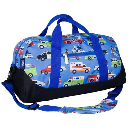 Wildkin Kids Overnighter Duffel Bag for Boys & Girls, Features Two Carrying Handles and Removable Padded Shoulder Strap, BPA & Phthalate Free (Heroes Blue)