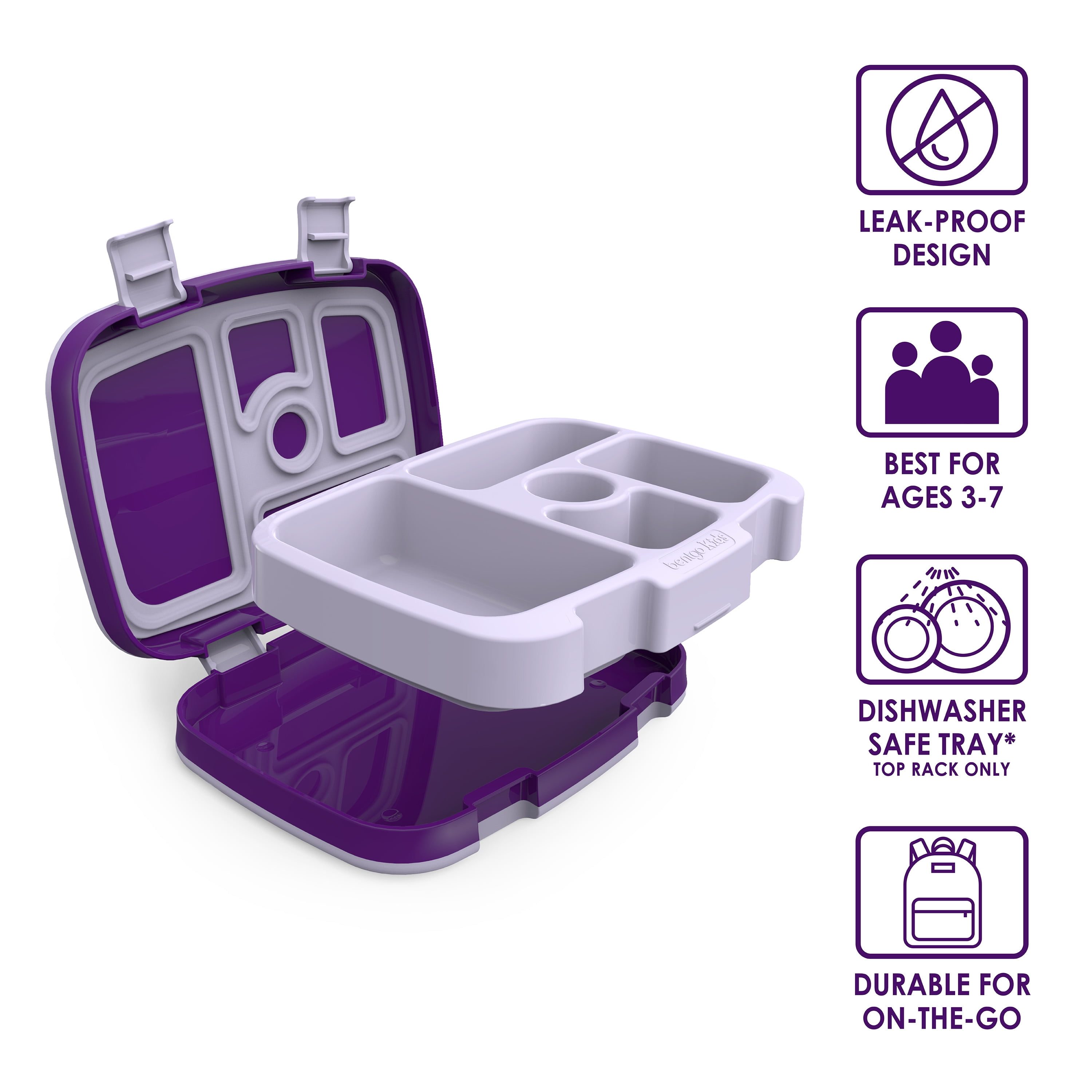 Bentgo Leak-Proof 5-Compartment Lunch Box, Kids Prints, Unicorn
