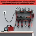 thumbnail image 6 of VILONG Modular Power Tool Organizer Wall Mount with 8 Outlets Charging Station, 4 Drill Holder & Battery Rack, Heavy Duty Storage for Garage & Workshop, Gift for Men (Red), 6 of 11