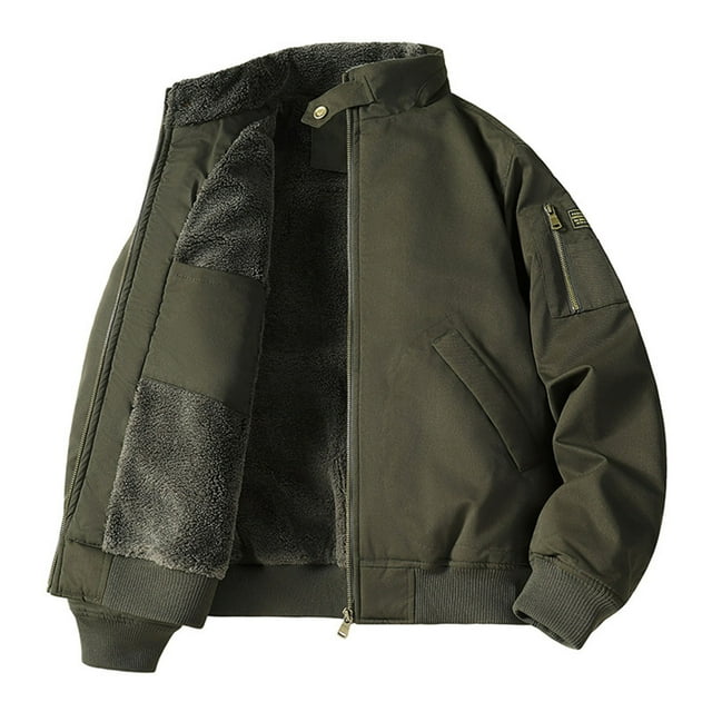WRKEKC Veste en Molleton pour Hommes Couleur Unie Manches Longues Col à Revers Sherpa Bouton Poche de Travail Réversible Sans Capuche pour Automne et Hiver