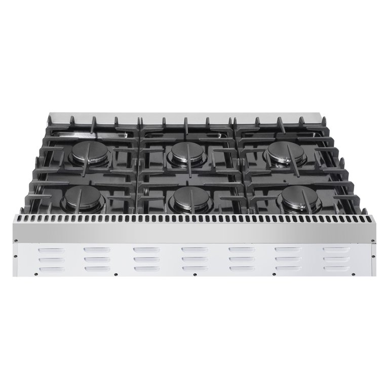 Stainless Steel Cooktop 6 Burner with Heavy Duty Cast Iron Grate