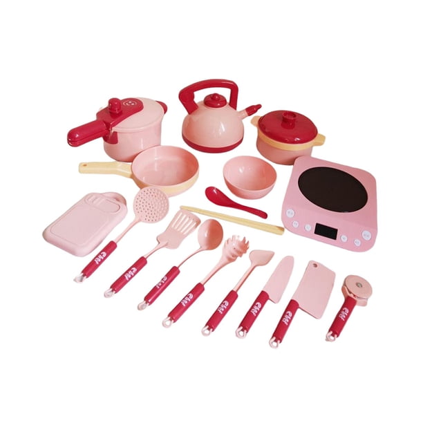 17 Uds. Juguetes de cocina para niños, utensilios de cocina, juguetes con y sartenes, juego de utensilios de cocina para niños pequeños, juego