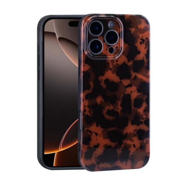 Funda de teléfono Aijohnny para iPhone 16 Pro Max Tortoiseshell TPU
