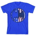 thumbnail image 6 of Batman Americana Logo Boy's Royal Blue T-shirt-S, 6 of 7