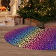 thumbnail image 2 of Cauagu 30" Christmas Tree Skirt Leopard Neon Rainbow Gradient Pattern Christmas Tree Decorations Tree Mat for Xmas Decorations Occasion Holiday Home Decor -30", 2 of 7