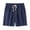 Navy, variant on Mens Summer Linen Beach Shorts Elastic Mid Waist Vacation Shorts Lightweight Breathable Soft Comfort Shorts Daily Home Pajama Shorts