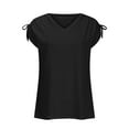 thumbnail image 4 of HOMBOM Sleeveless Womens Tops Clearance Under $5 Black Tank Tops V-neck Solid Color Basic Tee XXL, 4 of 9