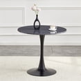 thumbnail image 3 of FFZ 31.5 inch Mid Century Modern Round Circle Tulip Bistro Dining Table Thickened Top Metal Pedestal, Faux Marble, 3 of 14