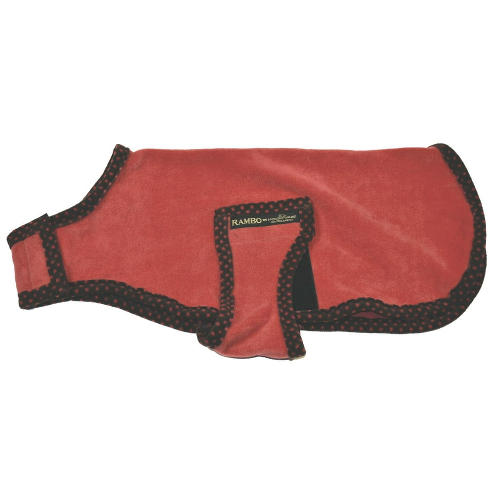 Horseware Ireland Rambo Newmarket Dog Coat Red & Polka Dots Large