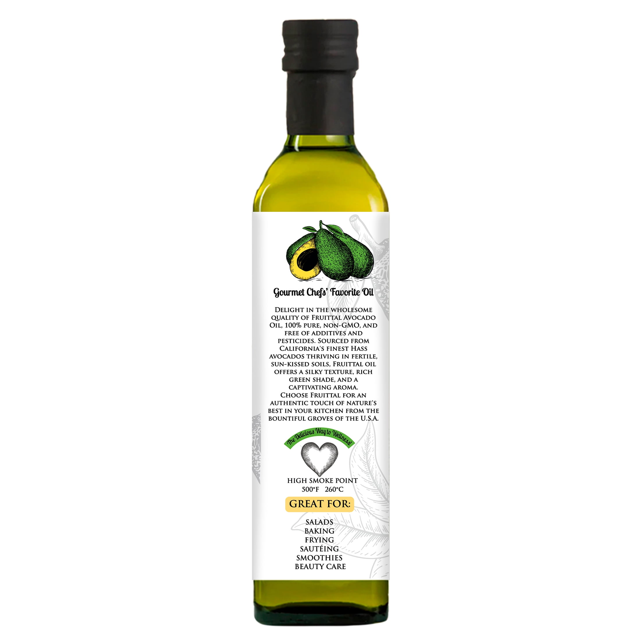 Fruittal Avocado Oil – 100% Pure, Made in The USA, and Rich in Health Benefits (16.9 oz)
