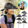 thumbnail image 5 of Hudfg Solar Powered Fan Hat Wide Brim For Outdoor Fishing, Boonie Sun Hat With 2 Solar Fans, 3 Speed Adjustable, 5 of 5