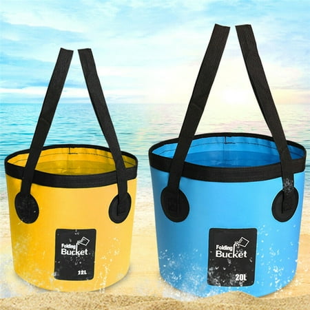 12/20L Collapsible Folding Bucket Camping Wash Basin Fishing Water Storage Bag for Traveling Hiking Fishing Boating