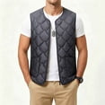 thumbnail image 2 of Atkumj Quilted Puffer Vest Men Casual Full Zip Solid Color Winter Vest Comfortable Sleeveless Puffy Vest with Pockets S, 2 of 10