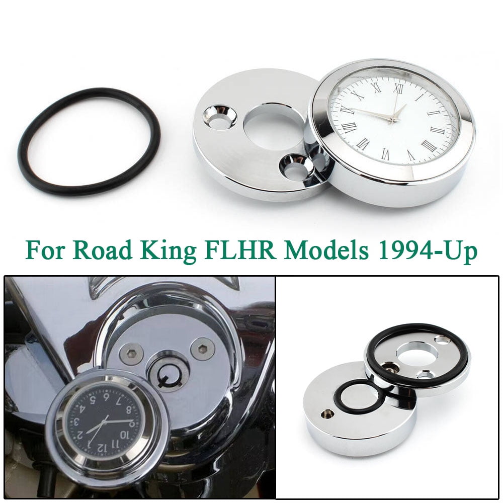ALLTIMES Motorcycle Fork Lock Cover with Clock, for Road King FLHR