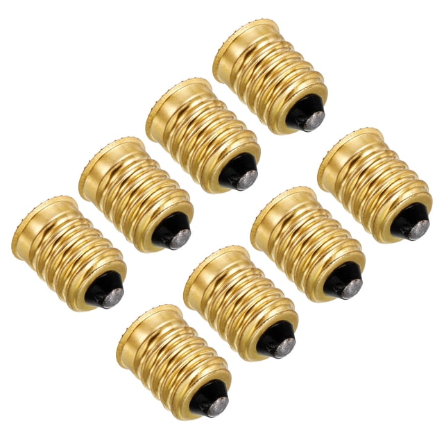 Adaptador de zócalo de luz Uxcell E14 a E12, convertidor de base de bombilla, conector de soporte de lámpara, tono dorado, paquete de 8
