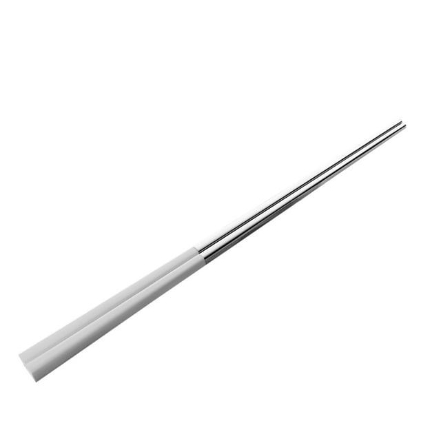 Palillos chinos de acero inoxidable - Plateados antideslizantes (1 par) Oro blanco Astilla blanca