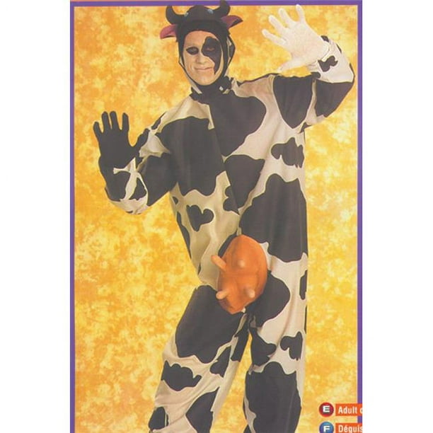 Costume de Vache Comique Adulte Noir N' Blanc Drôle Animal de Ferme Halloween Moo Std