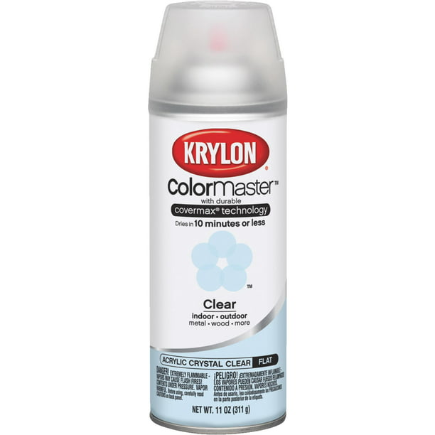 Krylon Colormaxx Paint Primer Flat Crystal Clear 11 Oz Walmart