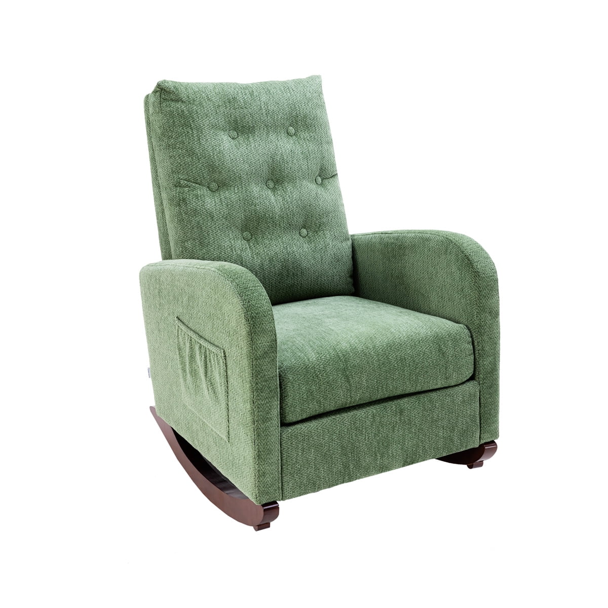 Modern Accent Nursery Rocking Chair with Plywood Frame and Wooden Legs