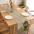 thumbnail image 3 of Table Runner 60 Inches Long for Kitchen Dining, Spring Floral Dresser Scarf Farmhouse, Dining Table Decorations for Wedding/Parties, Birds Cabin Watercolor Botanical Retro Art 13 x 60 In, 3 of 8